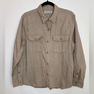 Outerknown Men's Brown utilitarian organic cotton Shirt size medium casual